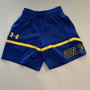 UA‎ Loose Heat Gear Athletic Shorts Size Youth XS Blue Elastic Waist SC